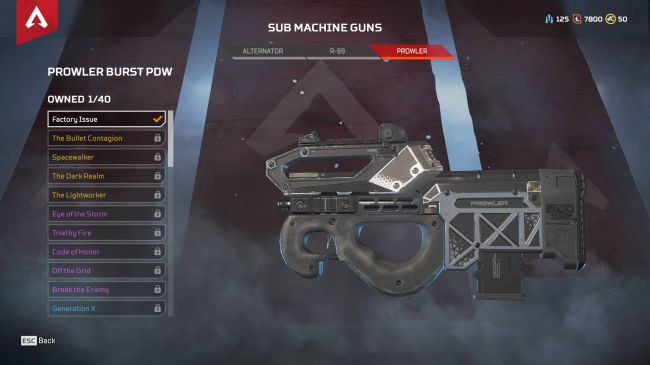 Apex Legends характеристики оружия, Пистолеты-пулеметы Apex Legends характеристики оружия, Пистолеты-пулеметы