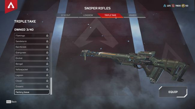 Apex Legends характеристики оружия, Снайперские винтовки Apex Legends характеристики оружия, Снайперские винтовки
